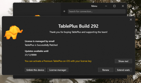 лицензия TablePlus